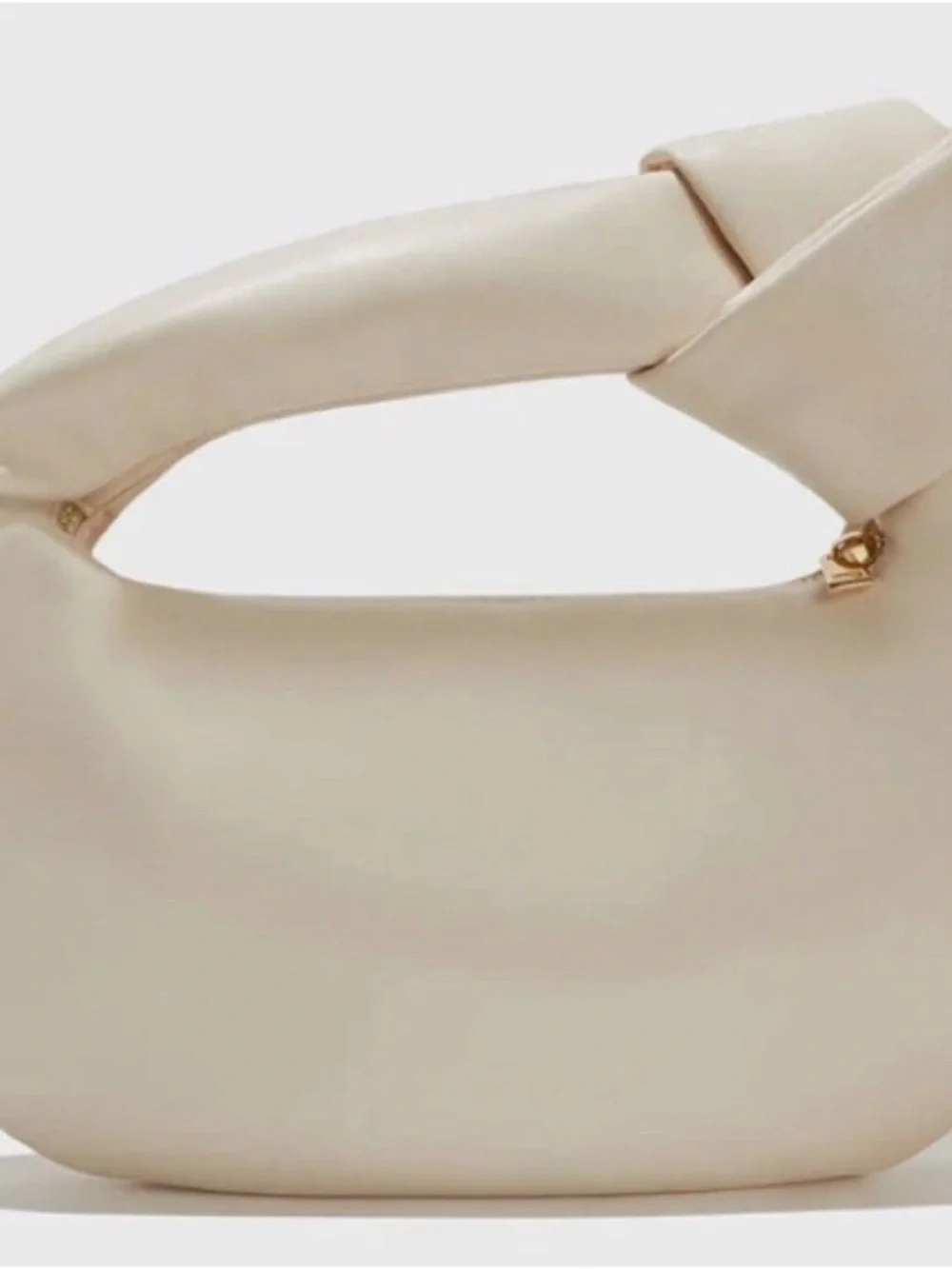 Soft Cream Knotted Handle Shoulder Bag
